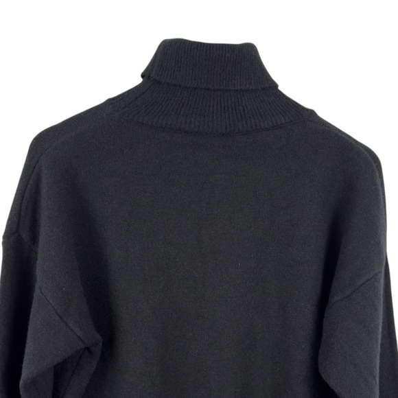 Femme Society Turtleneck Black Sweater Size Medium Minimalist Neutral Roll Neck - Picture 8 of 16
